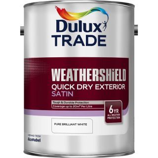 Dulux Trade Weathershield Quick Dry Exterior Satin - Brilliant White