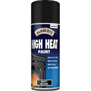 Hammerite High Heat Paint Matt Finish - Black 400ml Aerosol