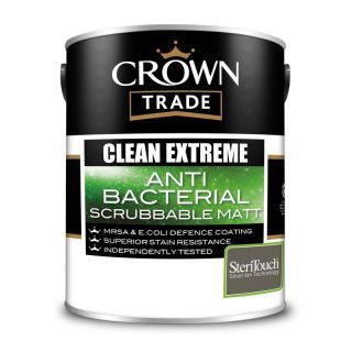 Crown Trade Clean Extreme Anti Bacterial Scrubbable Matt - White