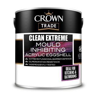 Crown Trade Clean Extreme Mould Inhibit Acrylic Eggshell - Mixed Colour