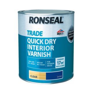 Ronseal Trade Quick Dry Interior Varnish - Clear Satin