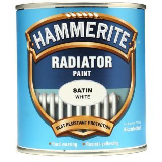 Hammerite Radiator Paint Enamel Satin - White 400ml Aerosol